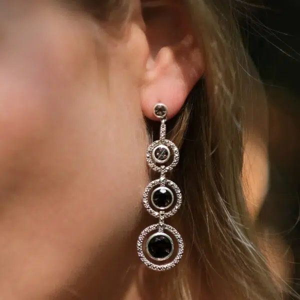 Boucles-d'oreilles-art-déco-quartz-fumée