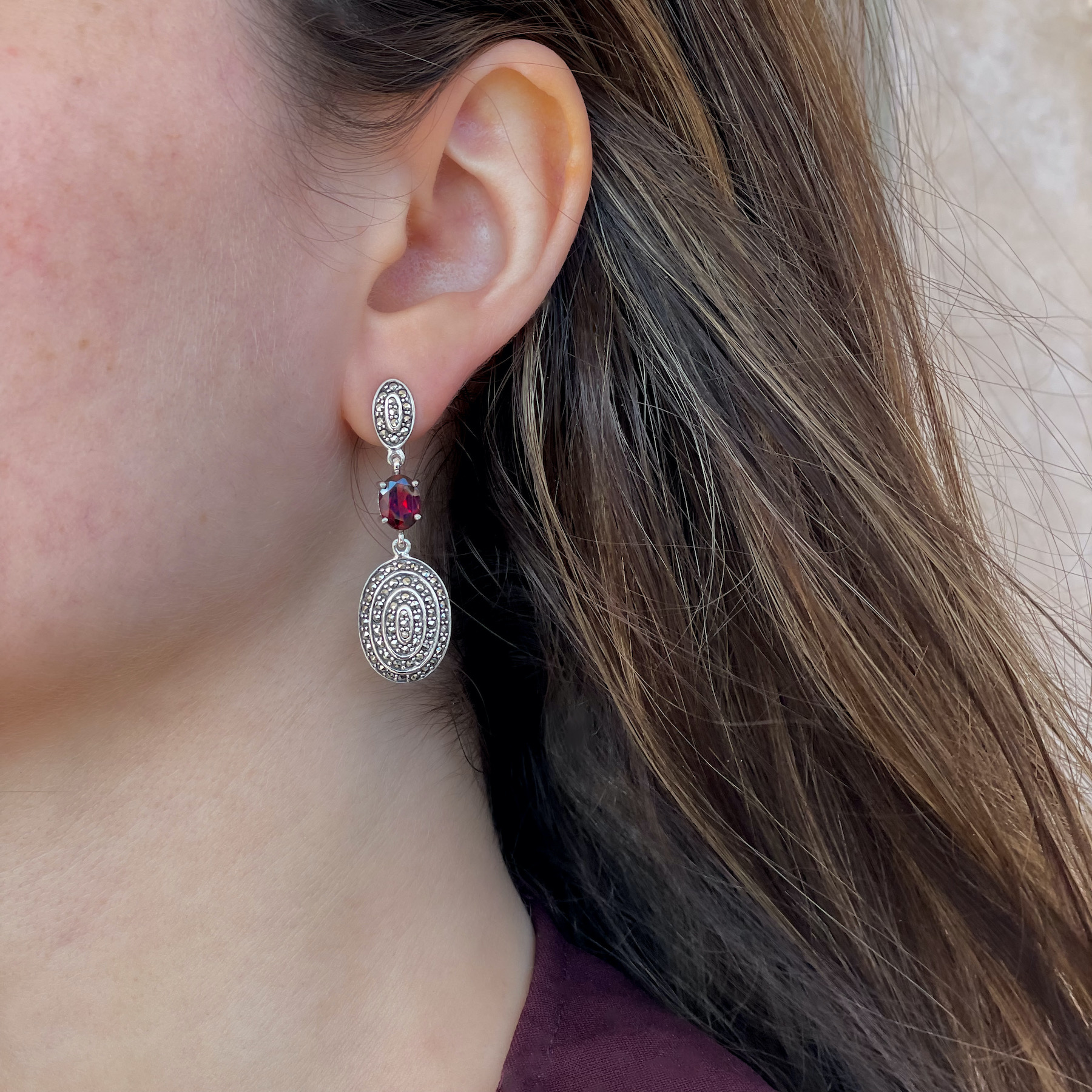 boucles-d-oreilles-art-deco-grenat