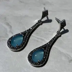 earrings-silver-925-blue-agate-genuine