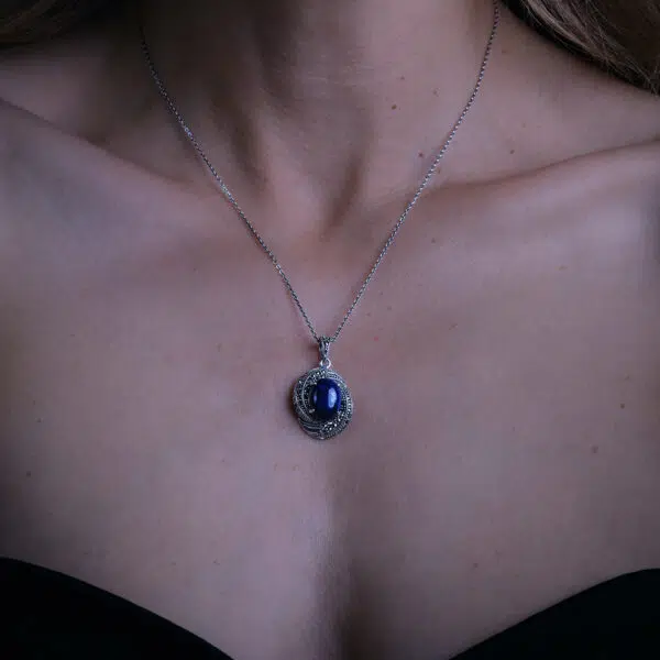 collier-argent-lapis-lazuli-pierre