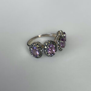 Bague de style ancien - améthyste - modèle Freya