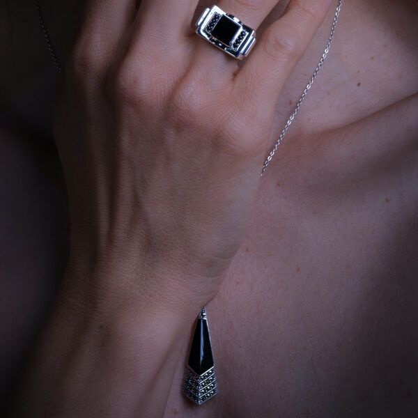Collier art déco - onyx - modèle Hendrix – Image 4