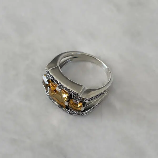 bague-art-deco-argent-citrine