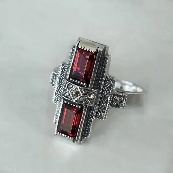 bague-art-déco-grenat
