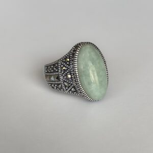 Bague jade verte - modèle Antea
