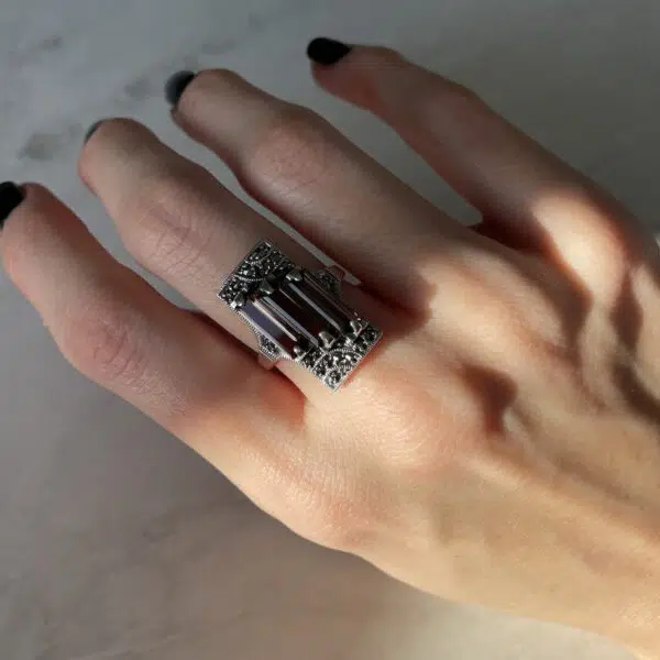 bague-quartz-fumé-vintage