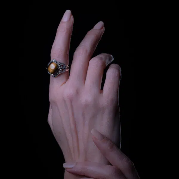 bague-oeil-de-tigre-marcassite