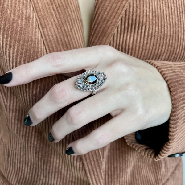 bague-quartz-fumé-inspiration-vintage