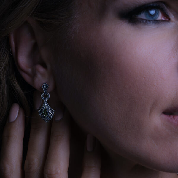 boucles-doreilles-peridot-argent