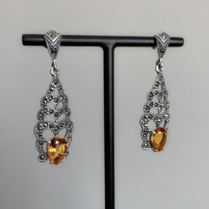 boucles-doreilles-citrine-argent