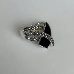 Bague art déco - onyx - modèle Noctua
