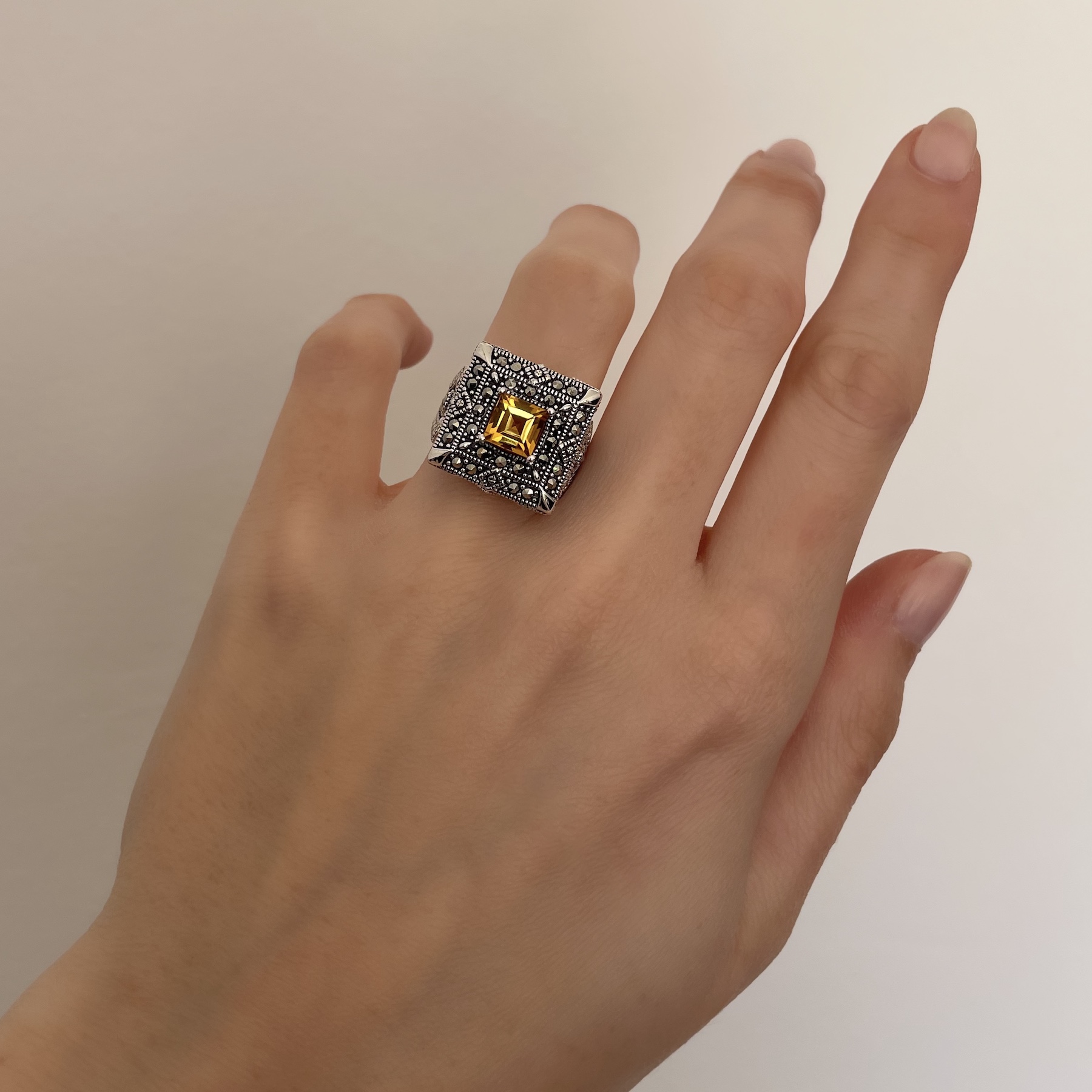bague-citrine-argent-massif