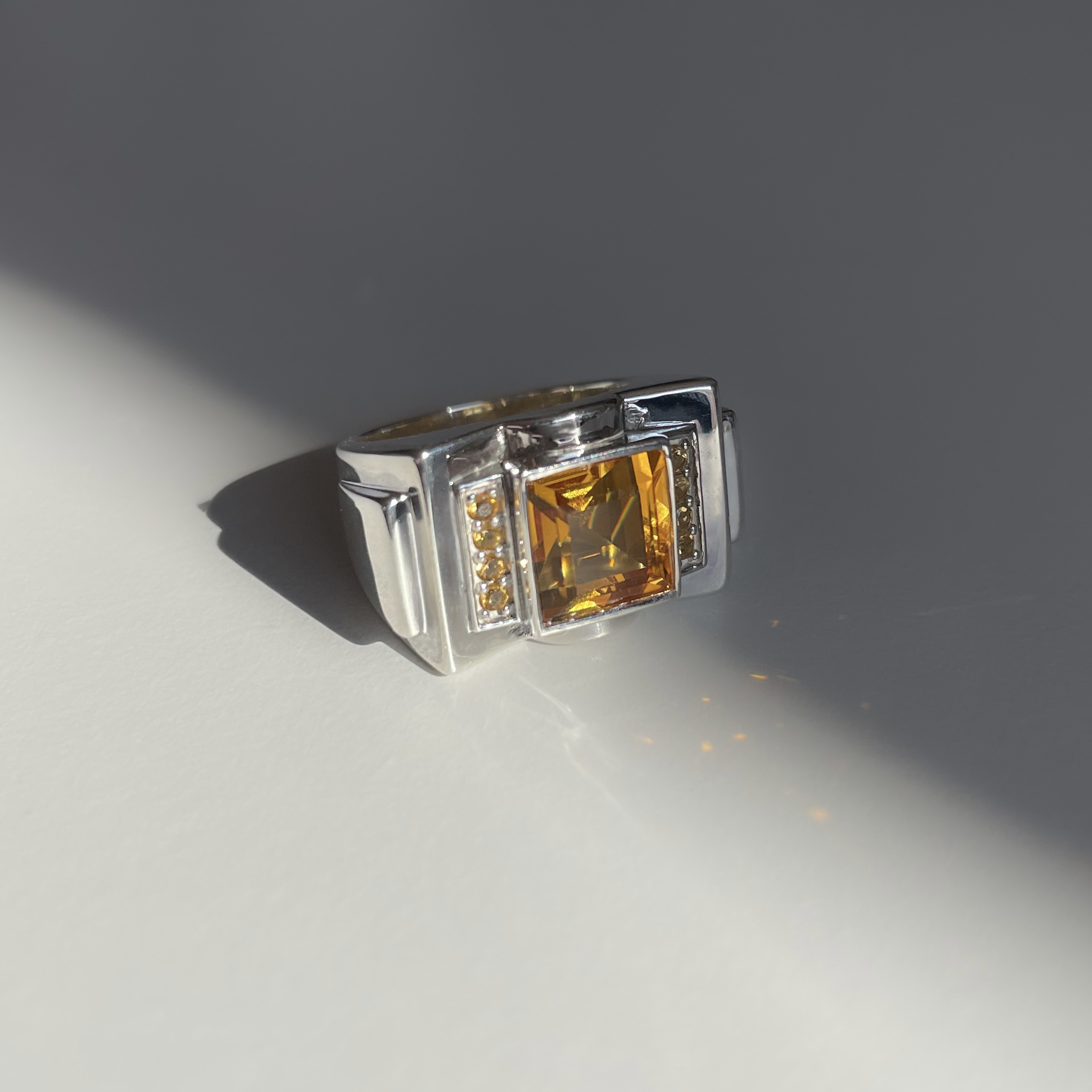 Bague-tank-citrine-argent