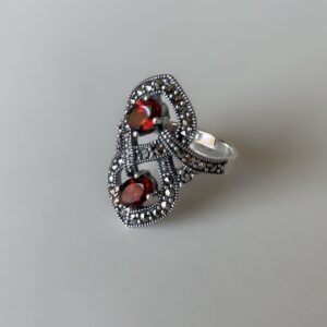 bague-grenat-argent-massif